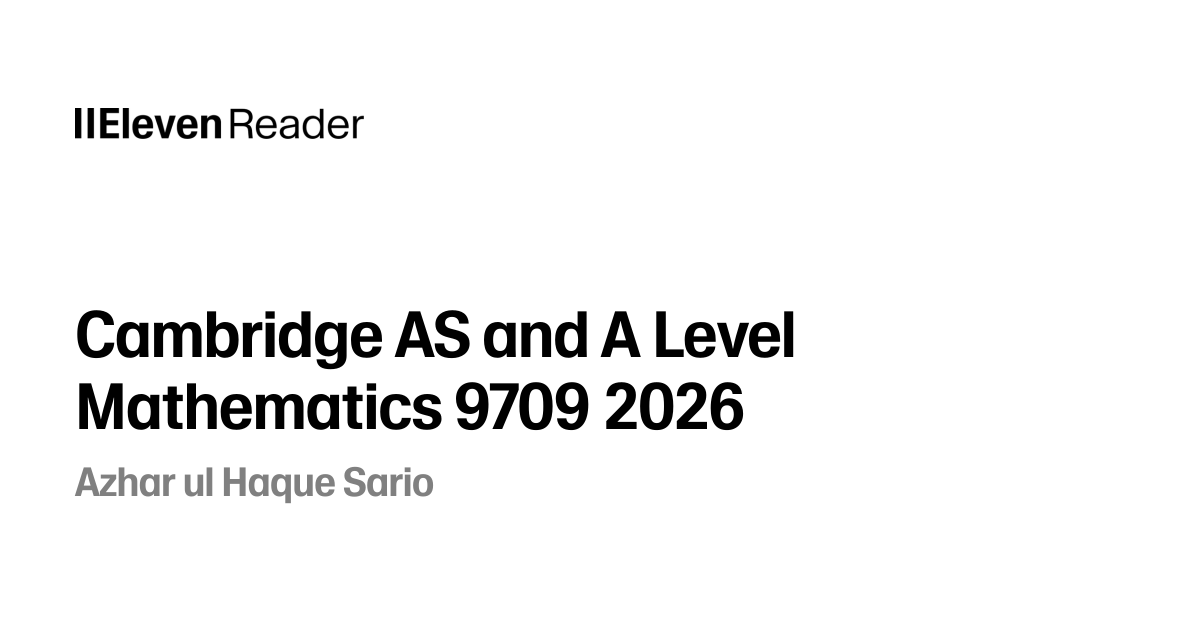Cambridge AS and A Level Mathematics 9709 2026 Audiobook by Azhar ul ...