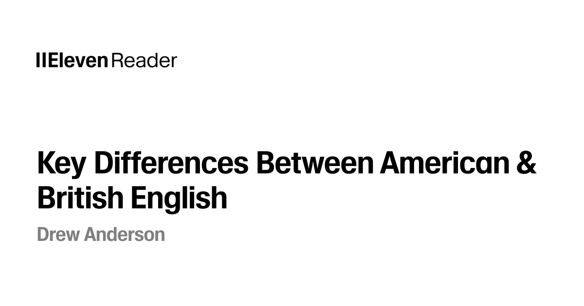 Key Differences Between American & British English Audiobook by Drew ...