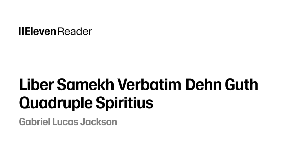 Liber Samekh Verbatim Dehn Guth Quadruple Spiritius Audiobook by ...