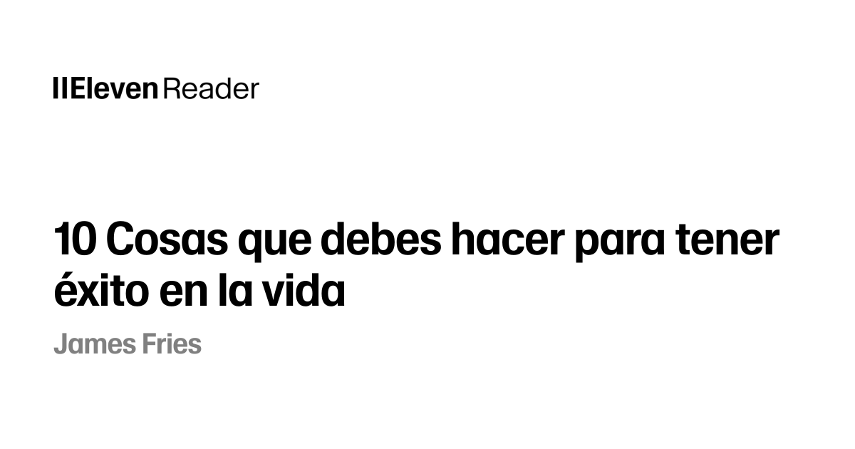10 Cosas que debes hacer para tener éxito en la vida Audiobook by James ...
