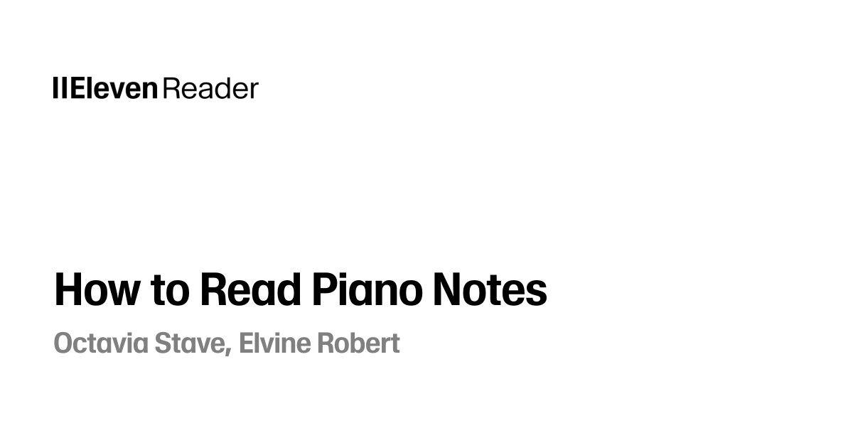 How to Read Piano Notes Audiobook by Octavia Stave, Elvine Robert ...